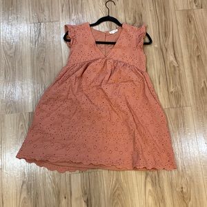 Peach colored mini dress
